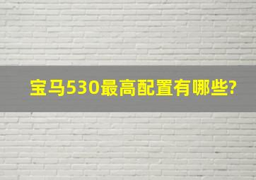 宝马530最高配置有哪些?