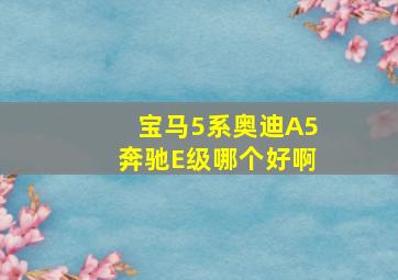 宝马5系,奥迪A5,奔驰E级哪个好啊