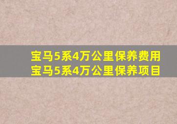 宝马5系4万公里保养费用宝马5系4万公里保养项目