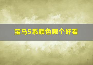 宝马5系颜色哪个好看