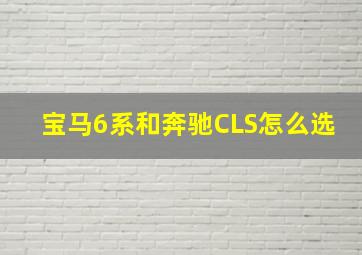 宝马6系和奔驰CLS怎么选