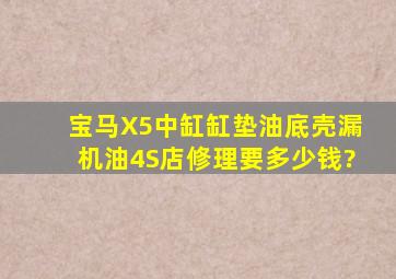 宝马X5中缸缸垫,油底壳漏机油,4S店修理要多少钱?