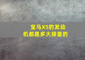 宝马X5的发动机都是多大排量的