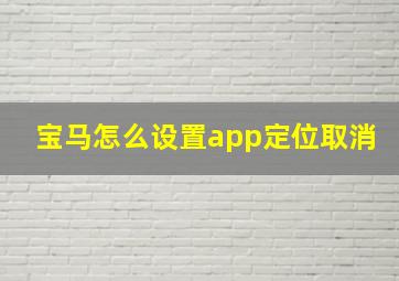 宝马怎么设置app定位取消