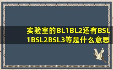 实验室的BL1、BL2,还有BSL1、BSL2、BSL3等是什么意思呢,还有...