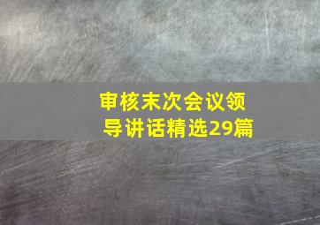 审核末次会议领导讲话(精选29篇)