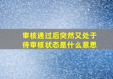 审核通过后突然又处于待审核状态是什么意思