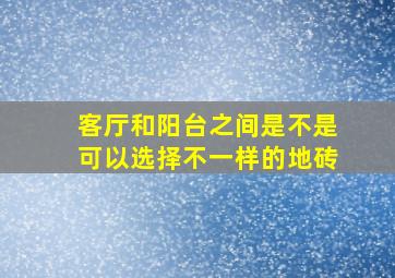 客厅和阳台之间是不是可以选择不一样的地砖(