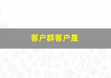 客户群客户是()