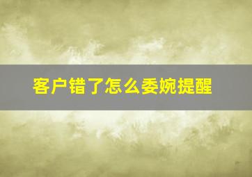 客户错了怎么委婉提醒