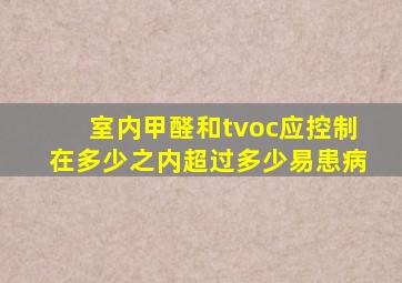 室内甲醛和tvoc应控制在多少之内(超过多少易患病(