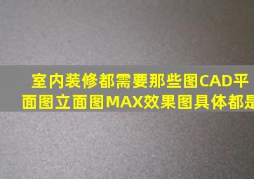 室内装修都需要那些图(CAD平面图立面图MAX效果图具体都是