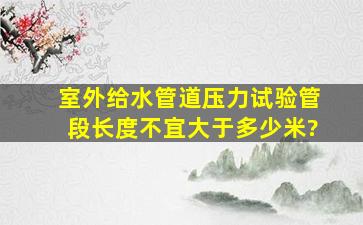 室外给水管道压力试验管段长度不宜大于多少米?