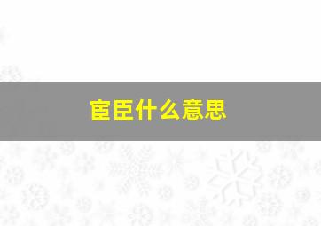 宦臣什么意思