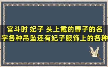 宫斗时 妃子 头上戴的簪子的名字、各种吊坠、还有妃子服饰上的各种...