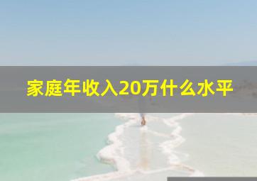 家庭年收入20万什么水平