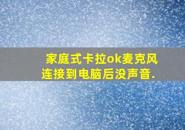 家庭式卡拉ok麦克风连接到电脑后没声音.