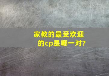 家教的最受欢迎的cp是哪一对?