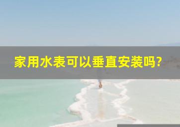 家用水表可以垂直安装吗?