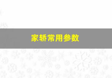 家轿常用参数