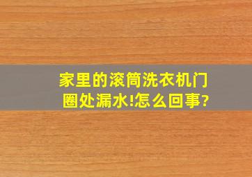 家里的滚筒洗衣机门圈处漏水!怎么回事?