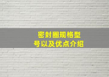 密封圈规格型号以及优点介绍