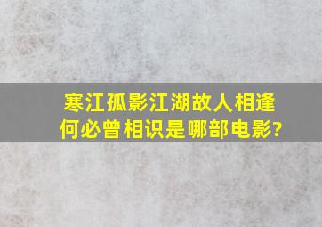 寒江孤影,江湖故人,相逢何必曾相识是哪部电影?