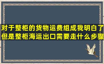 对于整柜的货物运费组成我明白了,但是整柜海运出口需要走什么步骤?