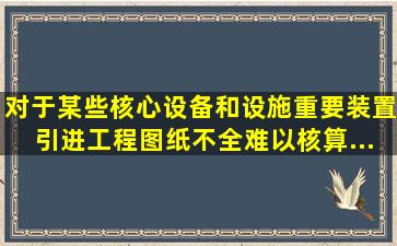 对于某些核心设备和设施、重要装置、引进工程图纸不全、难以核算...