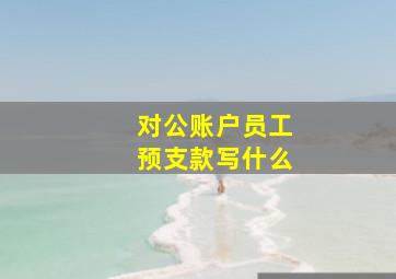 对公账户员工预支款写什么