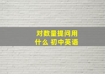 对数量提问用什么 、初中英语