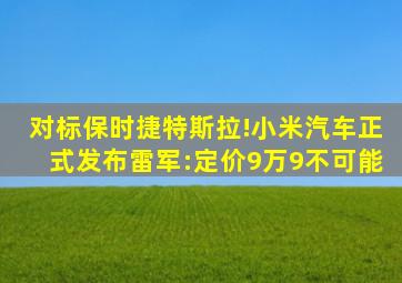 对标保时捷特斯拉!小米汽车正式发布,雷军:定价9万9不可能