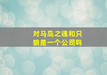 对马岛之魂和只狼是一个公司吗