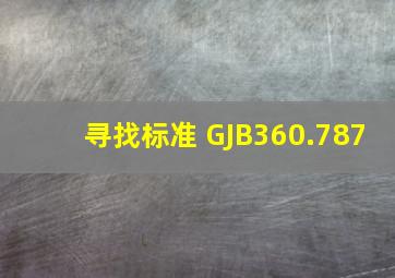 寻找标准 GJB360.787