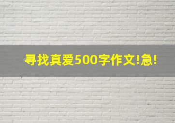 寻找真爱500字作文!急!