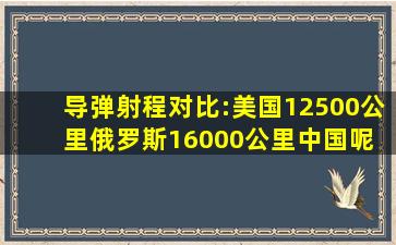 导弹射程对比:美国12500公里,俄罗斯16000公里,中国呢 