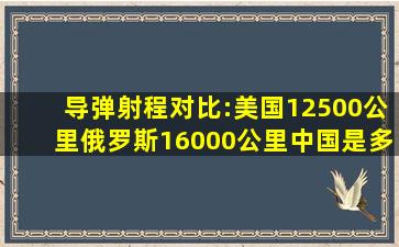 导弹射程对比:美国12500公里,俄罗斯16000公里,中国是多少 