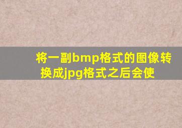 将一副bmp格式的图像转换成jpg格式之后,会使( )