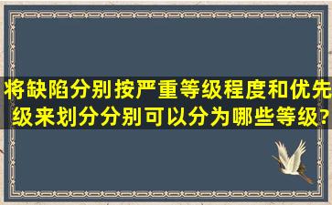 将缺陷分别按严重等级程度和优先级来划分分别可以分为哪些等级?