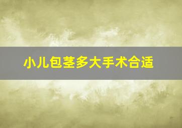 小儿包茎多大手术合适