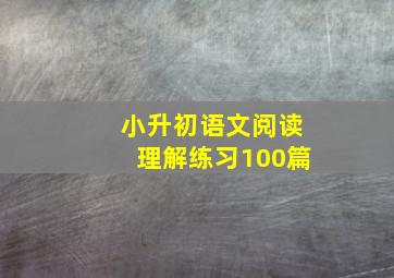 小升初语文阅读理解练习100篇