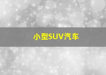 小型SUV汽车