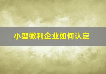 小型微利企业如何认定