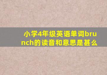 小学4年级英语单词brunch的读音和意思是甚么