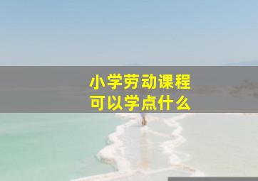 小学劳动课程可以学点什么