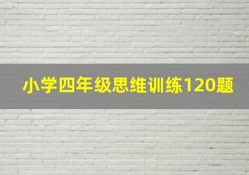 小学四年级思维训练120题