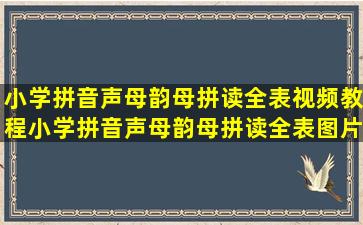 小学拼音声母韵母拼读全表视频教程,小学拼音声母韵母拼读全表图片