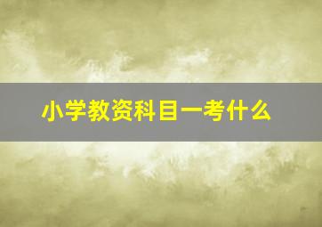 小学教资科目一考什么