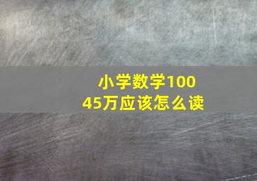 小学数学10045万应该怎么读