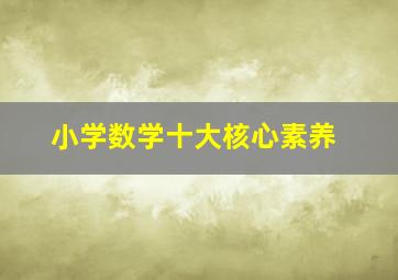 小学数学十大核心素养